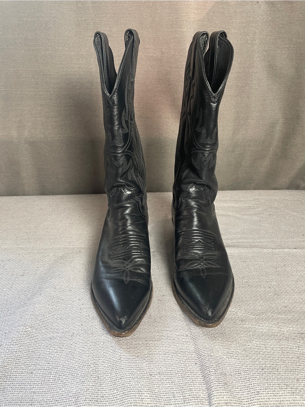 Vintage Justin Black “Kiddie”Goatskin Leather Western Boots L4904 sz 6.5 B